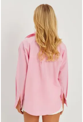 Kadın Pembe Taşlı Gömlek SF2550