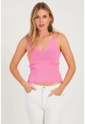 Kadın Pembe Triko Bluz SMT225