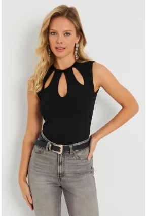 Kadın Pencereli Bluz Siyah EY2719
