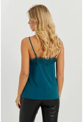 Kadın Petrol Dantel Detaylı Atlet AYD265