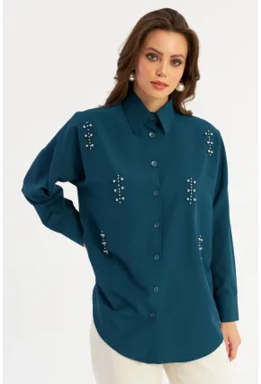 Kadın Petrol Zımbalı Gömlek MASF1