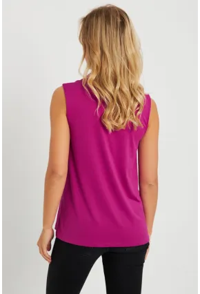 Kadın Polo Yaka Bluz Fuşya AYD276