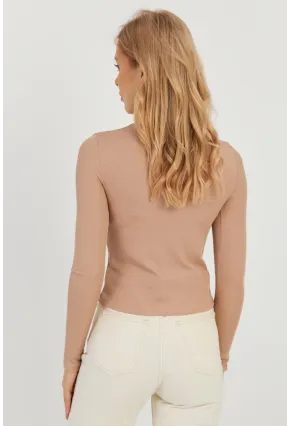 Kadın Pudra Pencereli Bluz LPP1256