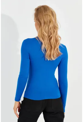 Kadın Saks Önü Damla Bluz LPP1239