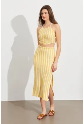 Kadın Sarı Etekli Triko Takım ROP108