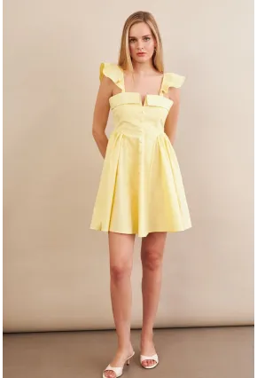 Kadın Sarı Midi Dokuma Elbise PSG1010