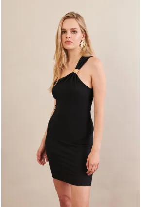 Kadın Siyah Aksesuarlı Mini Elbise FRY2315