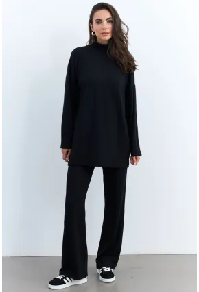 Kadın Siyah Alt Üst Pantolon Takım MTF28