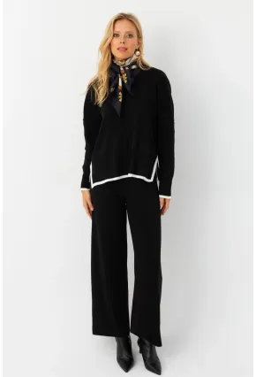 Kadın Siyah Alt Üst Triko Takım  MYİL12