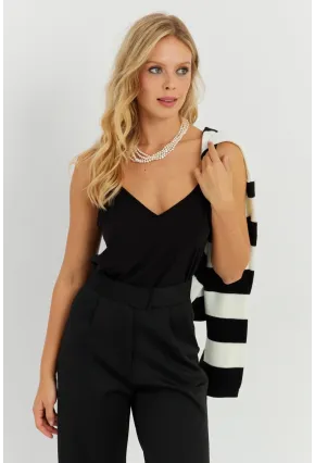 Kadın Siyah Askılı Bluz AYD269