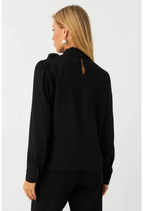 Kadın Siyah Bağlama Detaylı Bluz MAYD20