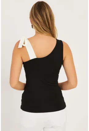 Kadın Siyah Bağlamalı Bluz EY2774