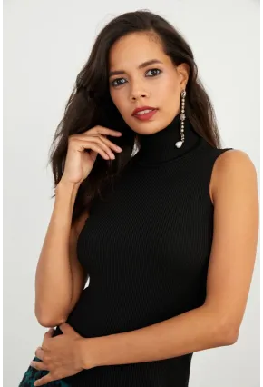 Kadın Siyah Balıkçı Bluz YV97