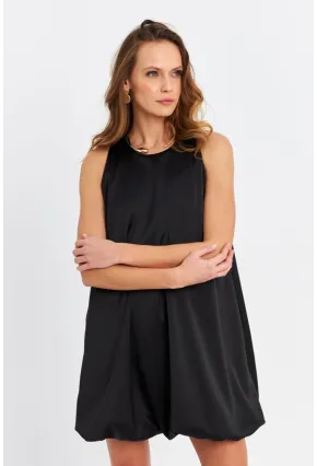 Kadın Siyah Balon Etekli Mini Elbise TW27