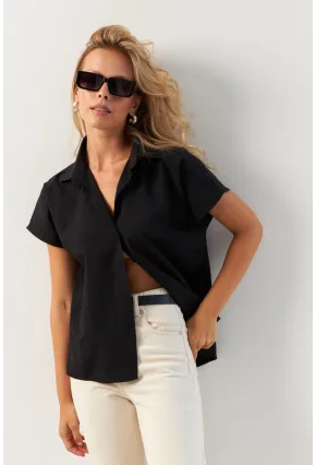 Kadın Siyah Basic Gömlek K982