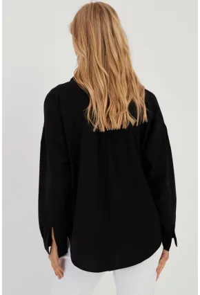 Kadın Siyah Basic Gömlek ZER403