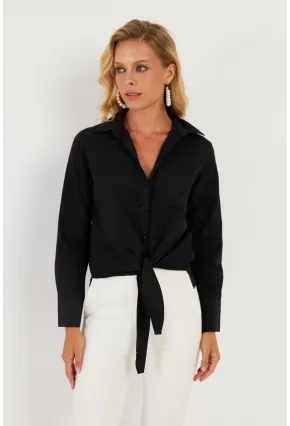 Kadın Siyah Basic Gömlek ZER409