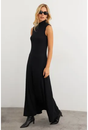 Kadın Siyah Basic Maxi Elbise MTF29