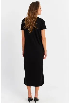 Kadın Siyah Basic Midi Elbise MRU6943