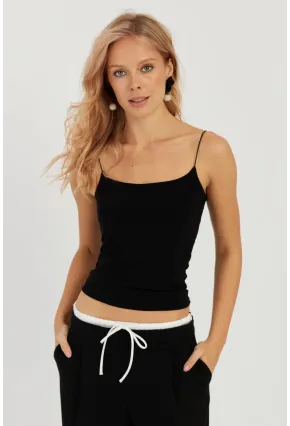 Kadın Siyah-Beyaz İkili İp Askılı Bluz GÇ158