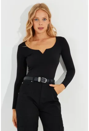 Kadın Siyah Bluz CY436