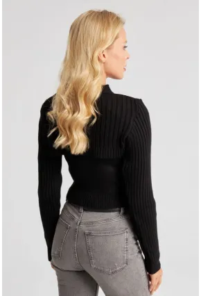 Kadın Siyah Bolerolu Triko Takım YZ524