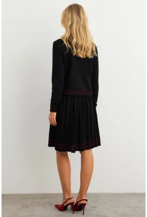 Kadın Siyah-Bordo Triko Ceket Takım SF2557