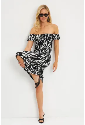 Kadın Siyah Bürümcük Büzgülü Midi Elbise DY105