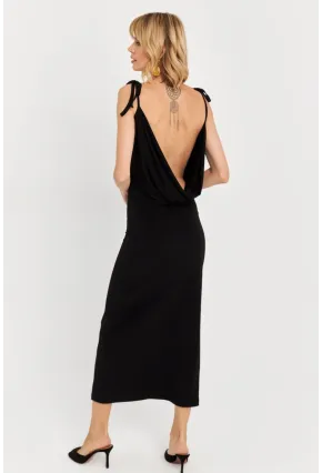 Kadın Siyah Degaje Maxi Elbise HOR0071