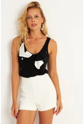 Kadın Siyah Detaylı Bluz KAZ17