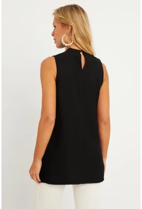 Kadın Siyah Dokuma Bluz ZER406