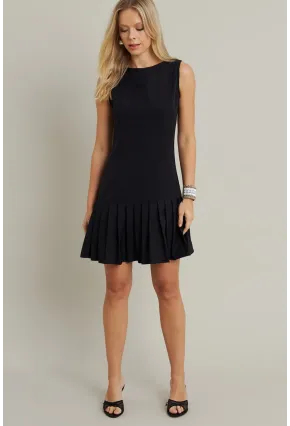 Kadın Siyah Etegi Pileli Mini Elbise FRY2265