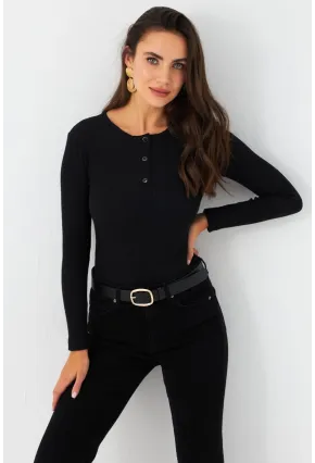 Kadın Siyah Kaşkorse Bluz EY2988