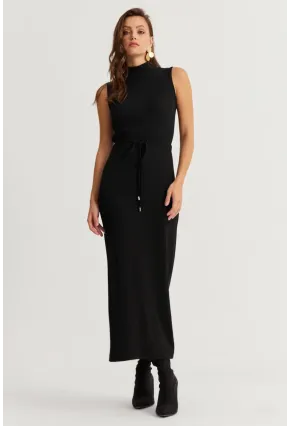 Kadın Siyah Kaşkorse Maxi Elbise EY2924