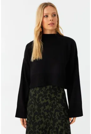 Kadın Siyah Kısa Kazak YİL559