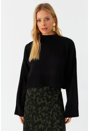 Kadın Siyah Kısa Kazak YİL559