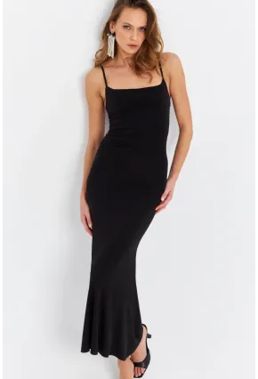 Kadın Siyah Midi Elbise DMR390