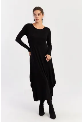 Kadın Siyah Midi Elbise LPP1272