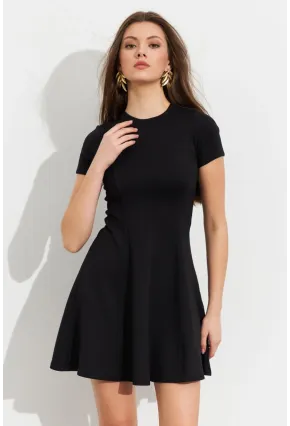 Kadın Siyah Mini Çan Elbise DMR456