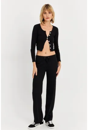 Kadın Siyah Palazzo Eşofman Altı ALB6011