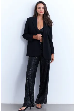 Kadın Siyah Payetli Pantolon SHR8