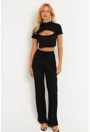 Kadın Siyah Pencereli Takım XL2017