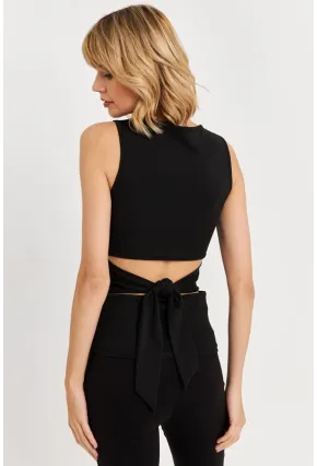 Kadın Siyah Sırt Dekolteli Bluz TF71