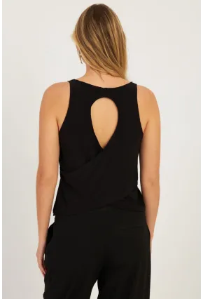 Kadın Siyah Sırtı Çapraz Bluz YZ1029