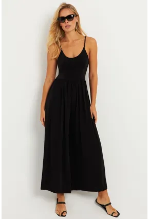 Kadın Siyah Sırtı Çapraz Tulum KY91