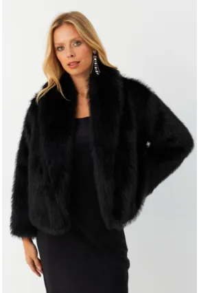 Kadın Siyah Suni Kürk ELT1227
