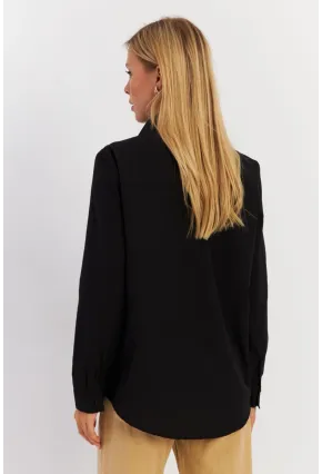 Kadın Siyah Taşlı Gömlek ZER412