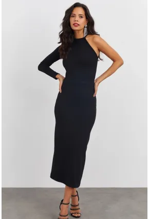 Kadın Siyah Tek Kol Kaşkorse Elbise EY1521