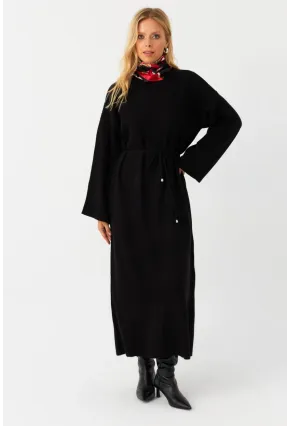 Kadın Siyah Triko Maxi Elbise MTC3367
