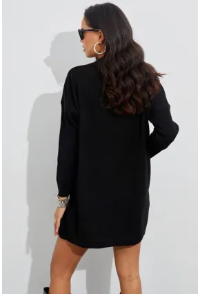 Kadın Siyah Triko Tunik YV110